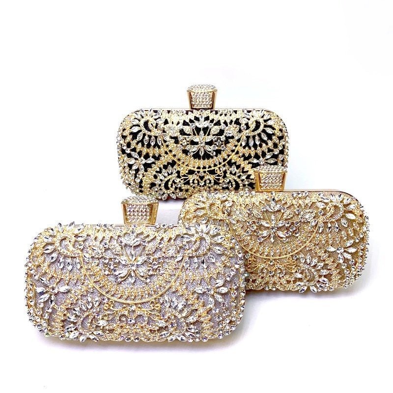 2022 Diamond Evening Clutch Bag For Women Wedding Golden Clutch PurseBags & Wallets - Rise and Effect