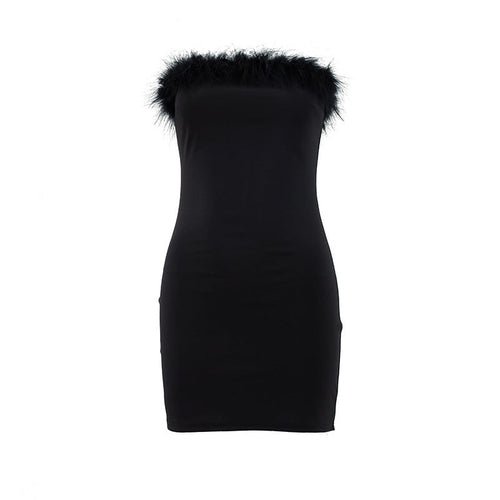 Sexy Women Clothing Ur Autumn Winter Tube Top Tassel DressDresses - Rise and Effect