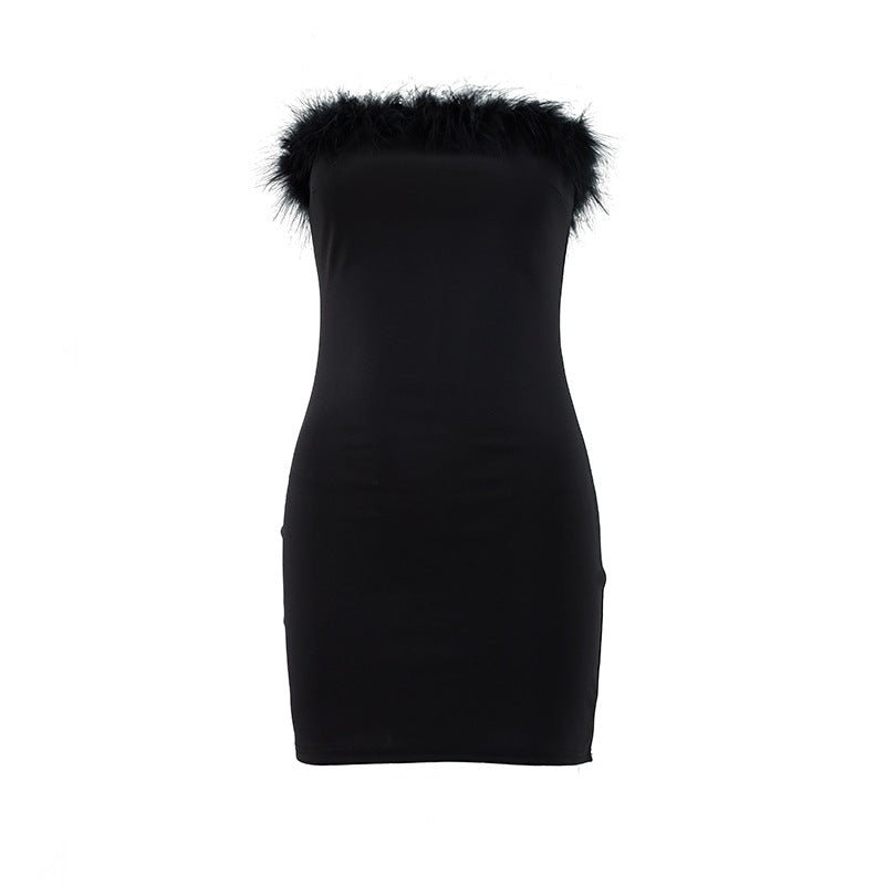 Sexy Women Clothing Ur Autumn Winter Tube Top Tassel DressDresses - Rise and Effect