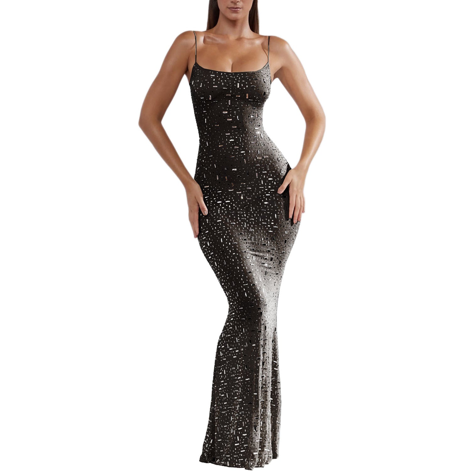 Best Women Clothes Light Diamond Sexy Sling Mermaid DressDresses - Rise and Effect