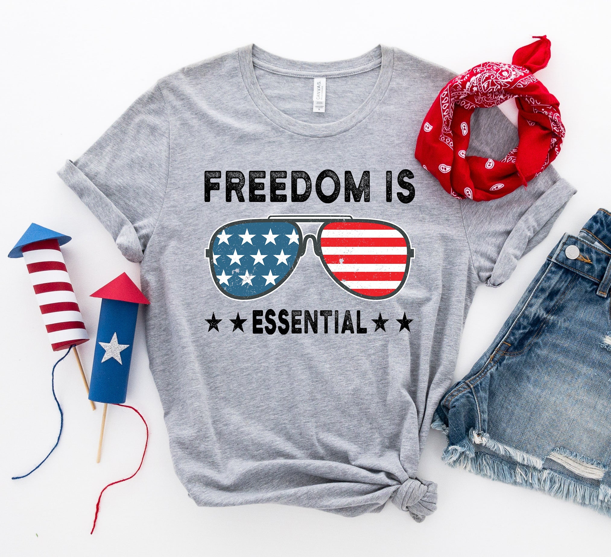 Freedom is essential T-shirtT-shirtsHeather Gray - Rise and Effect