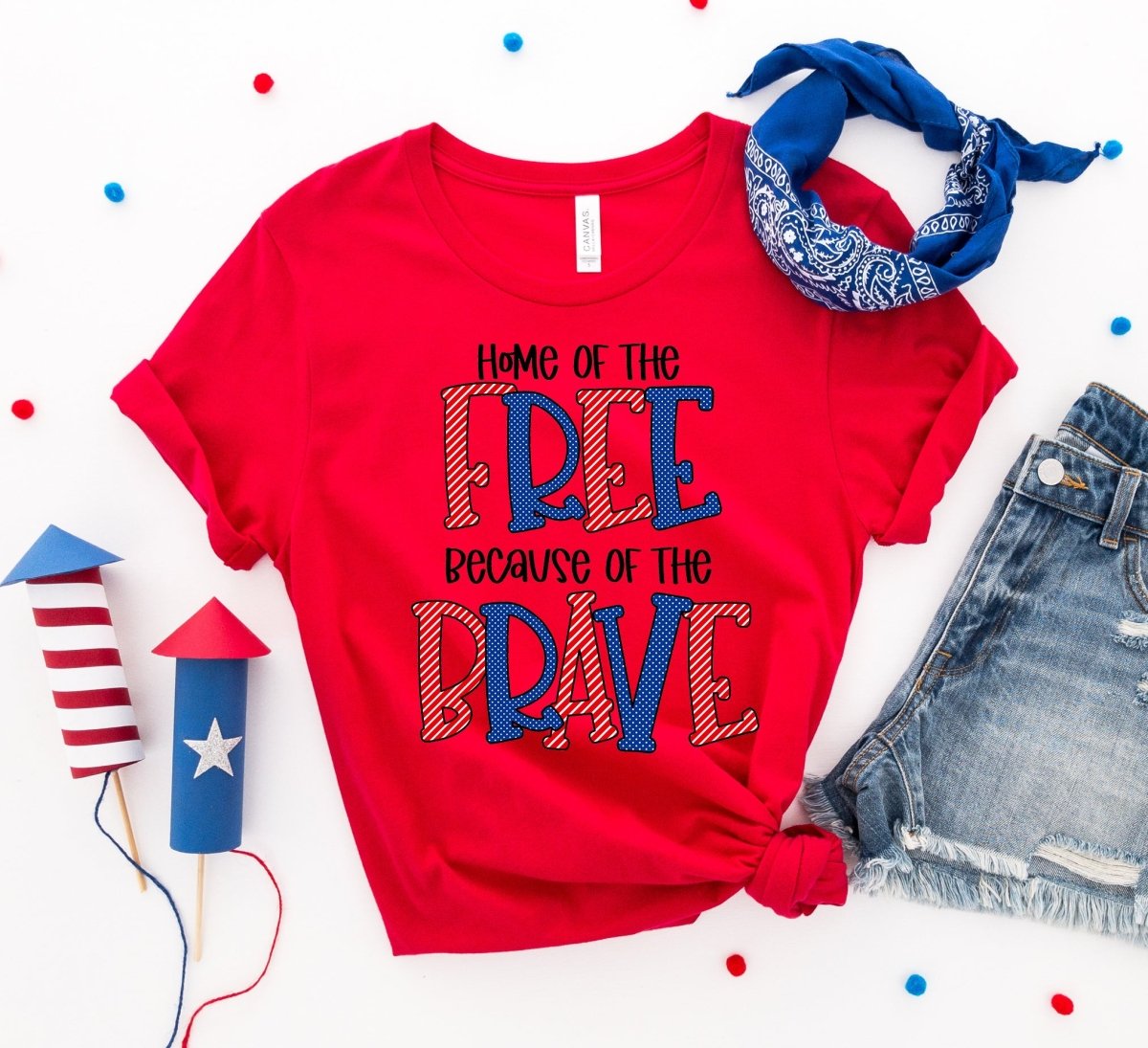 Home of the free because of the brave T-shirtT-shirts - Rise and Effect