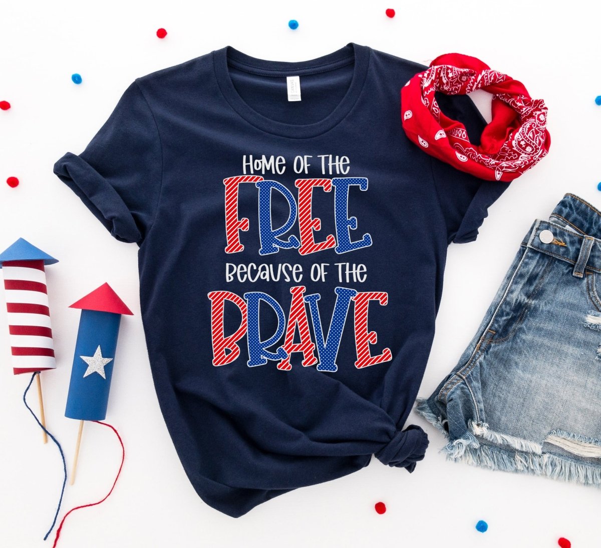 Home of the free because of the brave T-shirtT-shirts - Rise and Effect