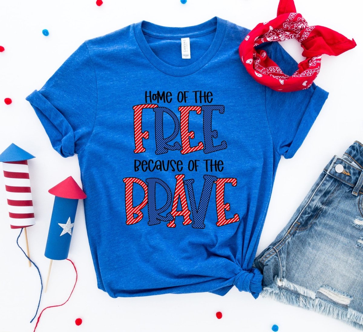 Home of the free because of the brave T-shirtT-shirts - Rise and Effect