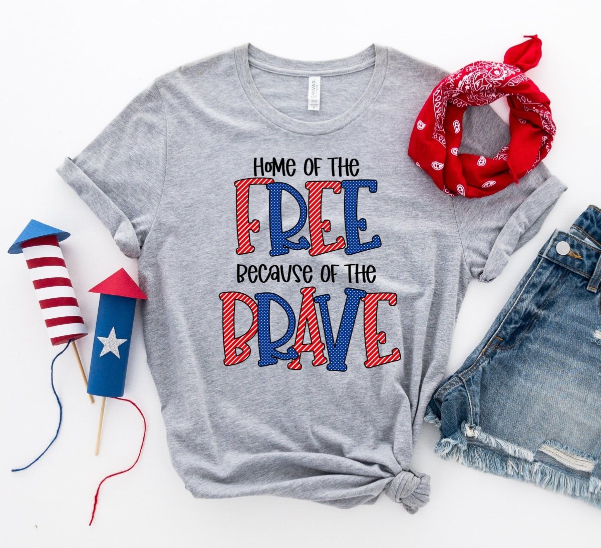 Home of the free because of the brave T-shirtT-shirts - Rise and Effect