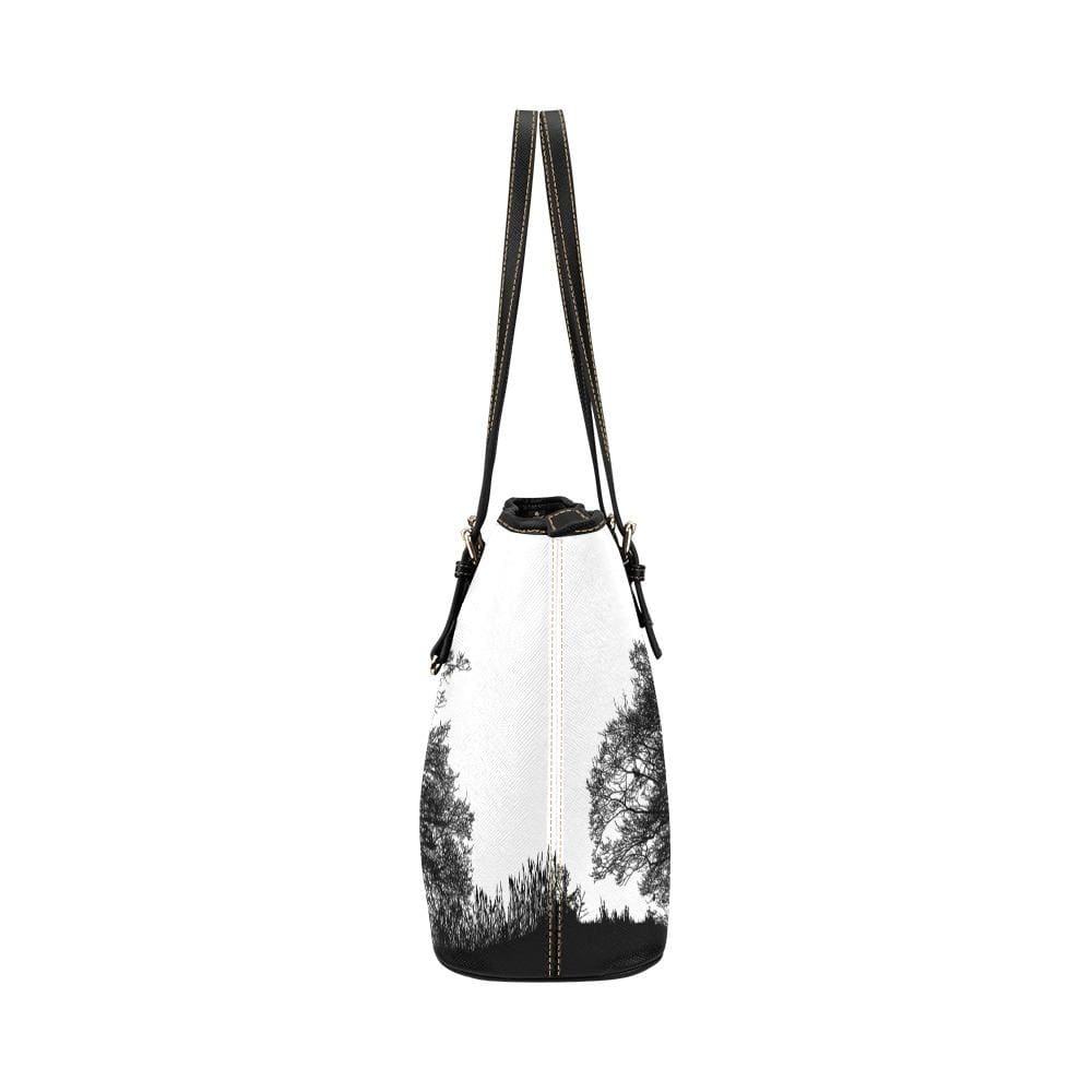 Large Leather Tote Shoulder Bag - Black and White Tree T588233Totes & Beach Bags - Rise and Effect