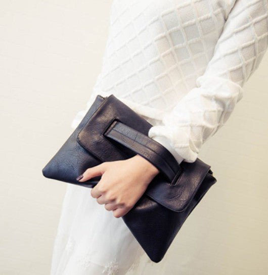 Womens Vegan Leather Envelope Clutch BagClutches - Rise and Effect