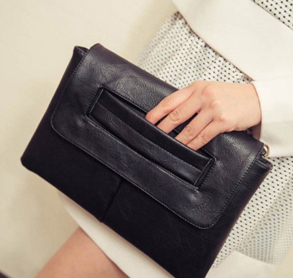 Womens Vegan Leather Envelope Clutch BagClutches - Rise and Effect