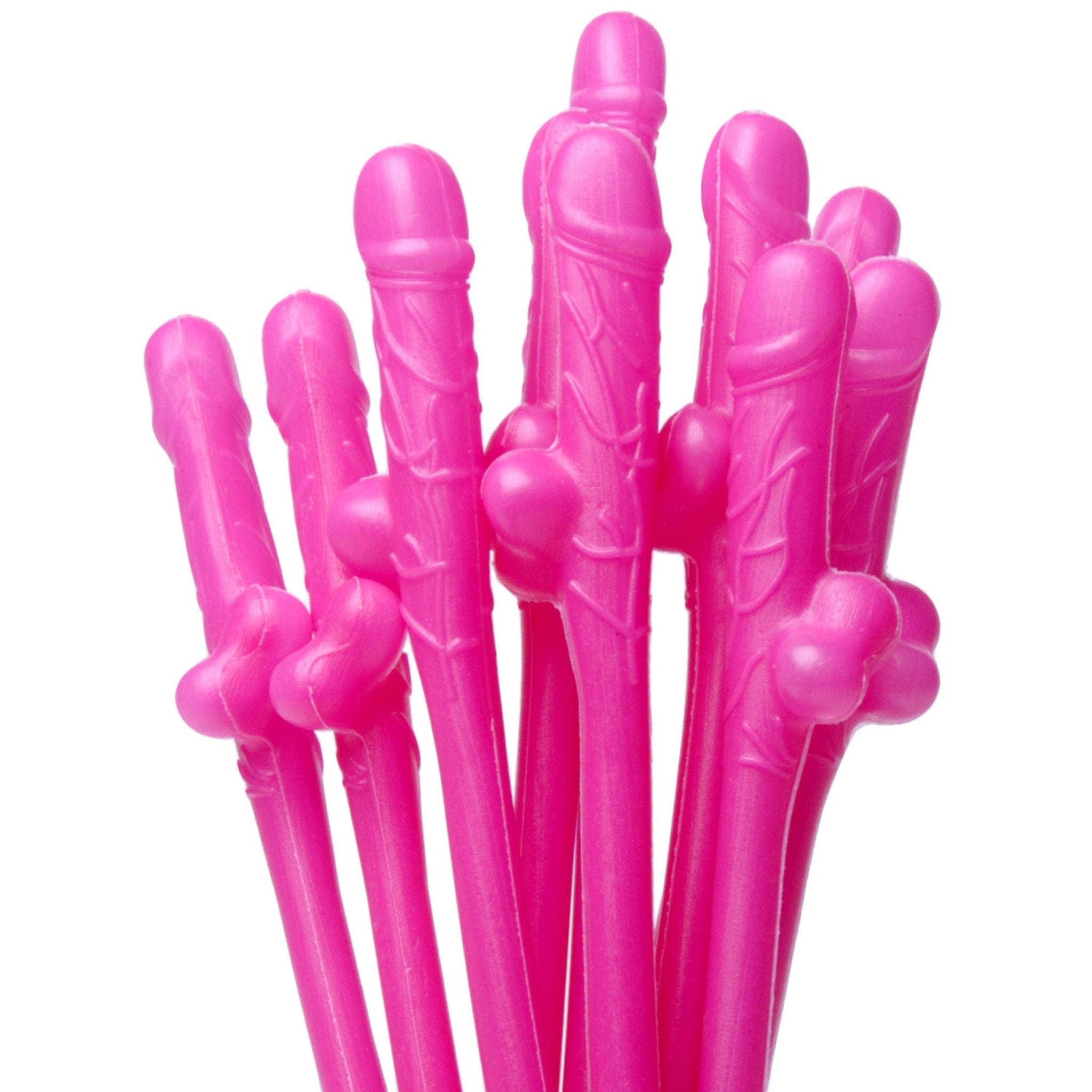 Penis Sipping Straws 10 Pack - PinkParty Supplies - Rise and Effect