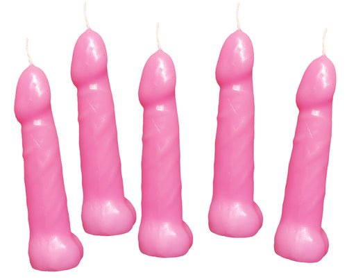 Bachelorette Pecker Party Pink Candles 5pkDiffusers, Oils & Candles - Rise and Effect